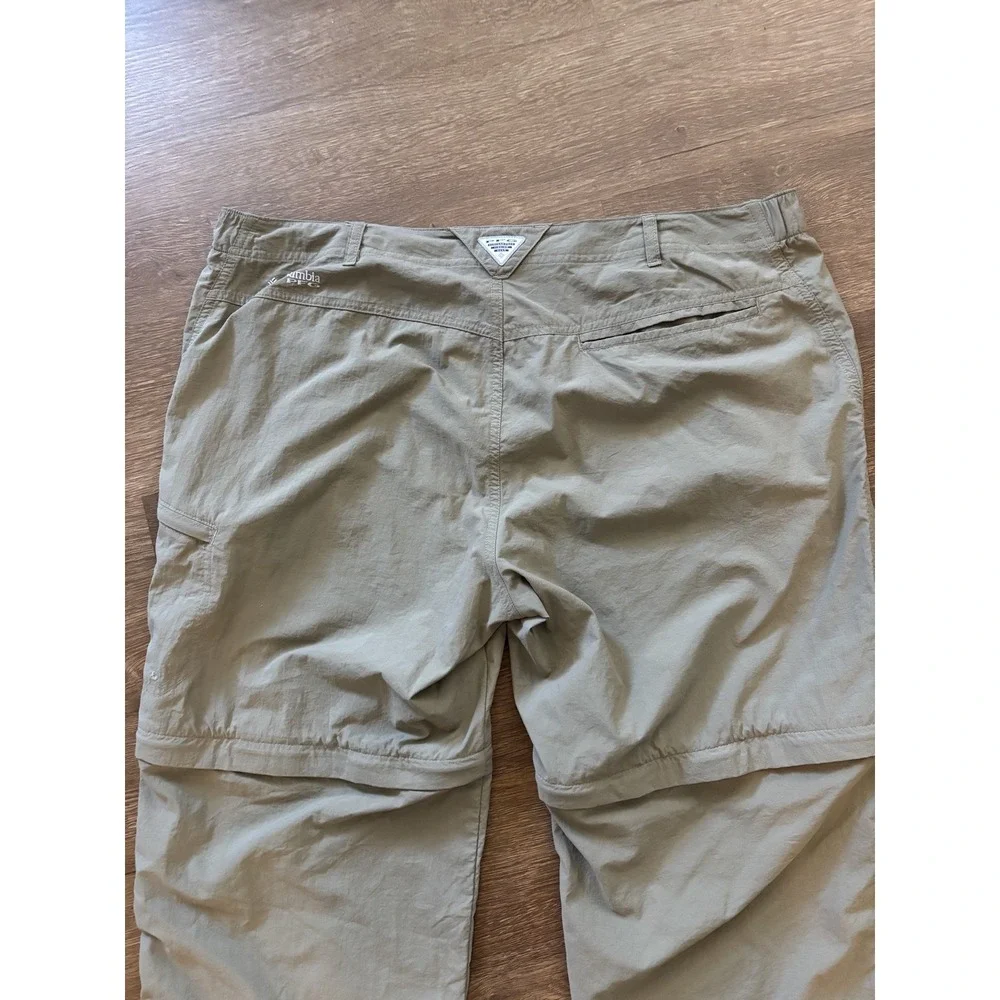 Columbia PFG‎ Pants Omni Shade Performance Fishing Gear Convertible Size XL Tan